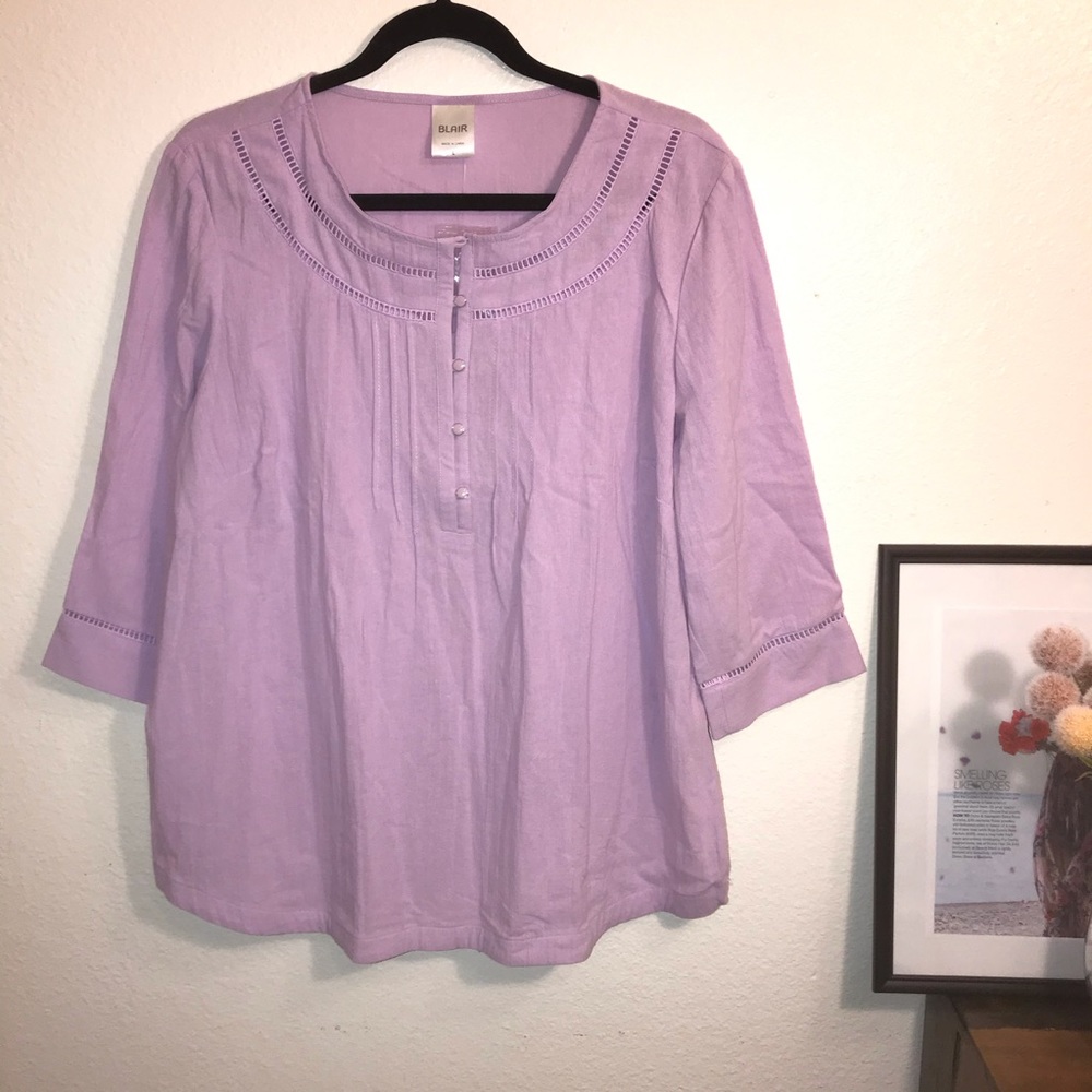 Blair 100% Cotton Lavender Top L